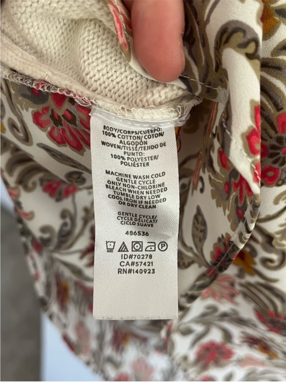 LOFT Layered Cream Floral Knit Sweater Top Minimalist Casual Preppy Size XS - Picture 4 of 7